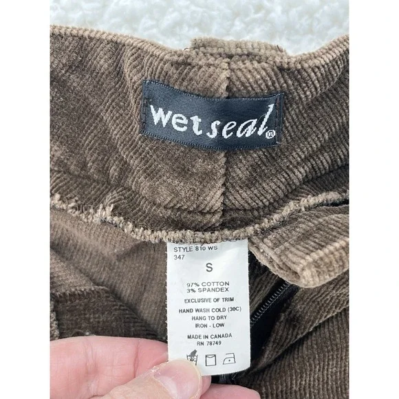 VTG Size Small Wide Leg Crop Capri Corduroy Pants Y2K Skater Grunge - Picture 6 of 7